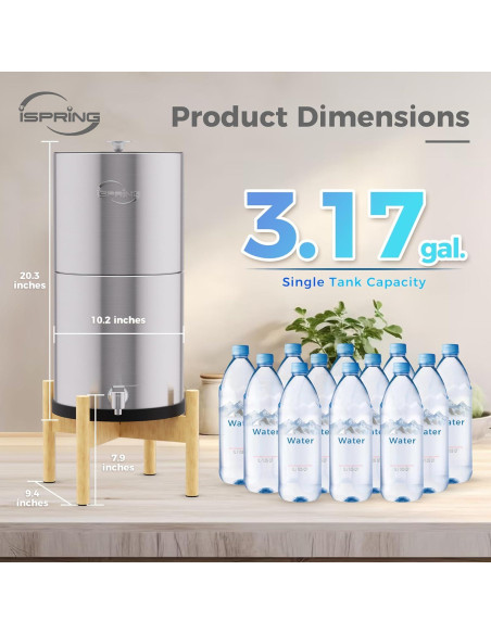 Filtro de Agua de Carbón Activado iSpring FDGF2 11.4 L/h