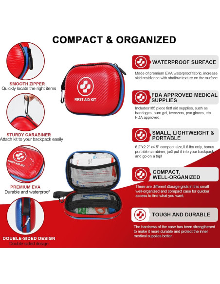 Kit de Primeros Auxilios WATPYHD 185 Piezas Impermeable