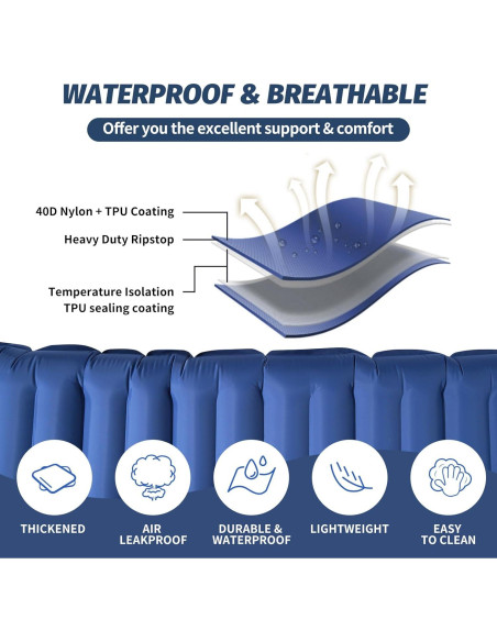 Colchón Doble Inflable LAMA 200x145cm con Almohada y Bomba