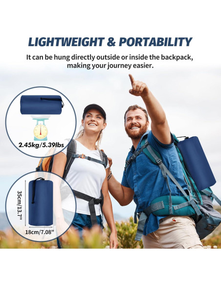 Colchón Doble Inflable LAMA 200x145cm con Almohada y Bomba