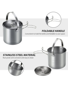 Juego de Utensilios de Cocina Lixada 5 Piezas Acero Inoxidable 1.2L 2