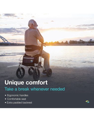 Andador Plegable Helavo H1140 Todo Terreno con Ruedas de 30.48 cm