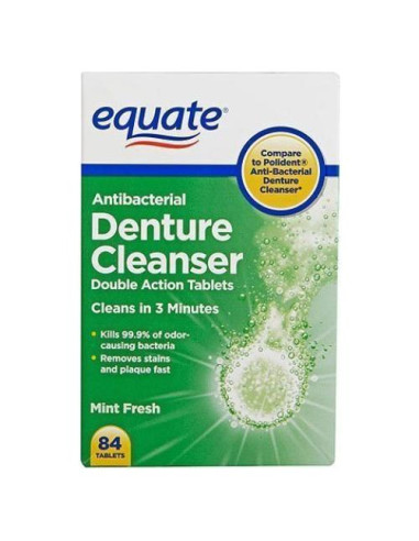 Limpiador Antibacteriano de Dentaduras Equate 168 Tabletas