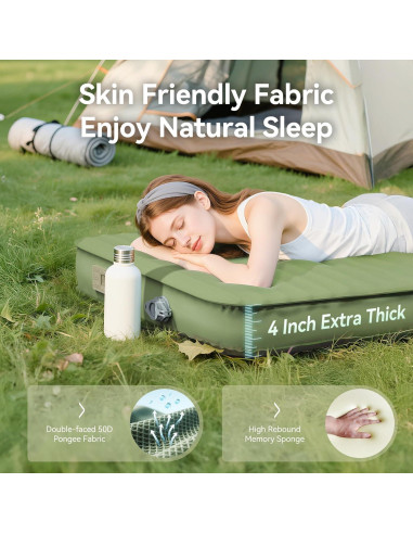 Colchoneta de Camping PineHike PHW - 4" Espuma Memoria, Aislada