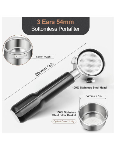 Portafiltro Sin Fondo 54mm WhaleSiper para Breville