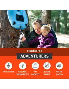 Ducha Solar S.O.L. 20L con Termómetro y Calentamiento Rápido 2