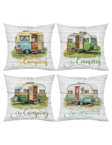 Fundas de Almohada Decorativas Soothirty 45x45 cm Set de 4 Lino