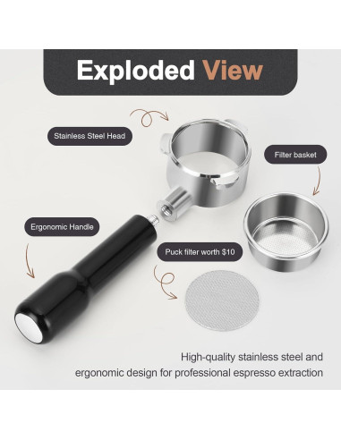 Portafiltro Sin Fondo 54mm WhaleSiper para Breville