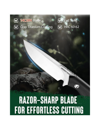 Cuchillo de Camping Mossy Oak 22.1 cm Hoja Fija con Funda