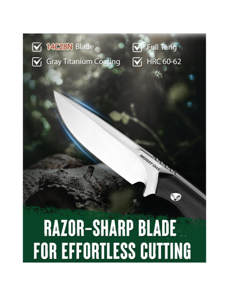 Cuchillo de Camping Mossy Oak 22.1 cm Hoja Fija con Funda