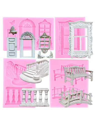 Molde de Silicona Mujiang para Ventana y Puerta - Set de 4