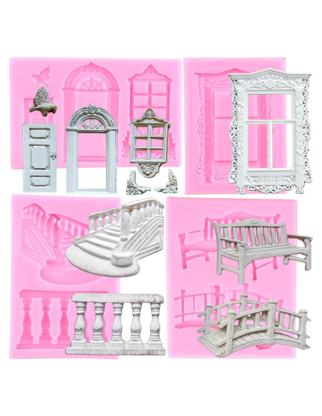 Molde de Silicona Mujiang para Ventana y Puerta - Set de 4 Molde de Silicona Mujiang para Ventana y Puerta - Set de 4