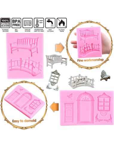 Molde de Silicona Mujiang para Ventana y Puerta - Set de 4