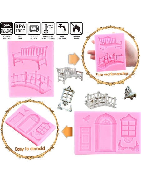 Molde de Silicona Mujiang para Ventana y Puerta - Set de 4 Molde de Silicona Mujiang para Ventana y Puerta - Set de 4