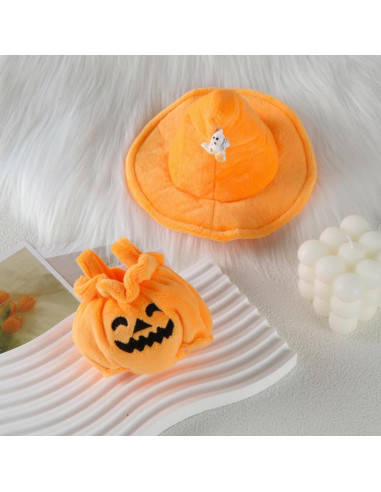 Disfraz de Halloween para Muñeca Labubu 17cm - Calabaza Naranja