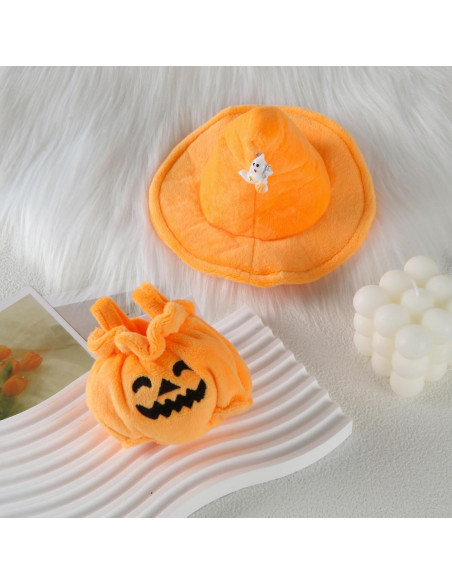 Disfraz de Halloween para Muñeca Labubu 17cm - Calabaza Naranja