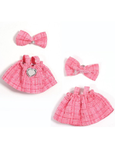 Conjunto de Ropa Chic AICase para Muñecas 17cm Rosa 2 Piezas