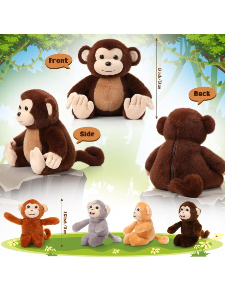 Conjunto de Juguetes de Peluche Mono Aoriher 5 Piezas 33 cm Conjunto de Juguetes de Peluche Mono Aoriher 5 Piezas 33 cm