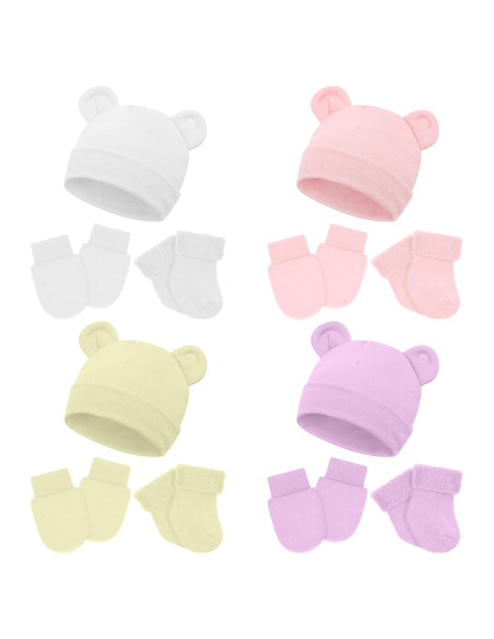 Conjunto de Gorro, Manoplas y Calcetines para Bebés Prematuros Cuffbow