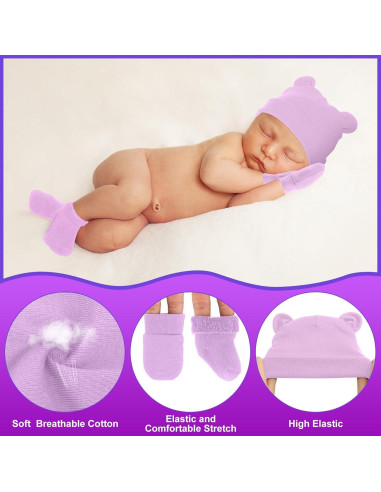 Conjunto de Gorro, Manoplas y Calcetines para Bebés Prematuros Cuffbow