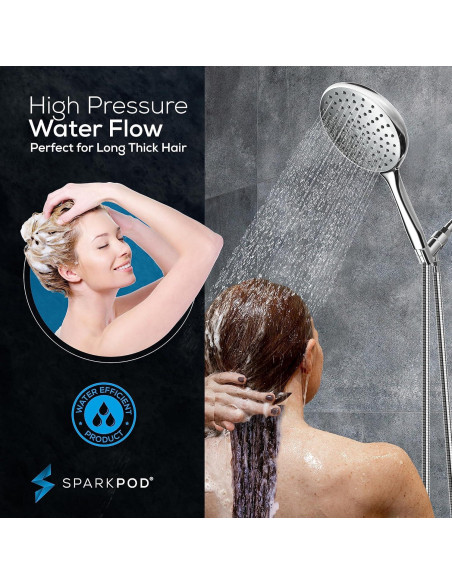Cabezal de Ducha de Mano SparkPod 6" Alta Presión Cromo
