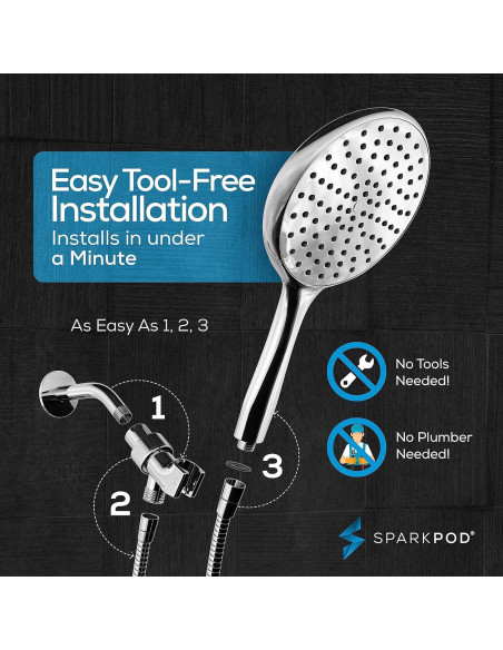Cabezal de Ducha de Mano SparkPod 6" Alta Presión Cromo
