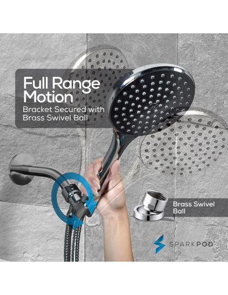 Cabezal de Ducha de Mano SparkPod 6" Alta Presión Cromo