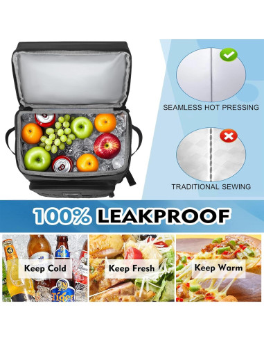 Mochila Enfriadora Impermeable YOUNGOA Grande 22.7L Negra