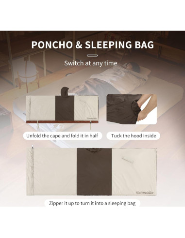Poncho con Capucha Naturehike para Dormir y Camping 190x72cm