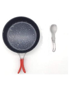 Sartén antiadherente JIQHOHX 25 cm con tenedor y espátula