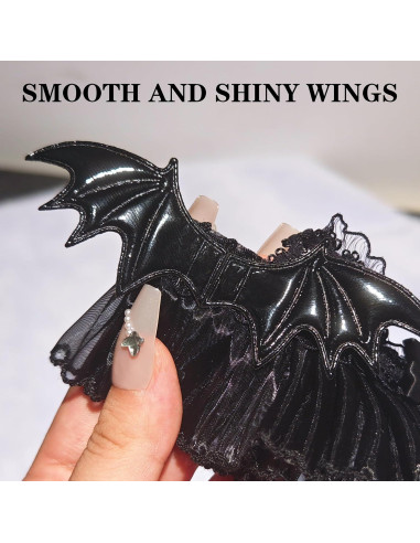 Vestido de capas ciruela/negro para muñeca 17cm con diadema