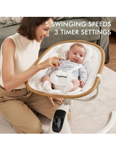 Columpio Eléctrico Angelbliss para Bebés con Detección de Llanto 2