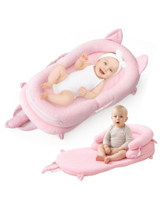 Cojín 3 en 1 para Bebé Rosa - Alfombra y Soporte Sentado