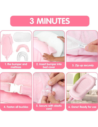 Cojín 3 en 1 para Bebé Rosa - Alfombra y Soporte Sentado