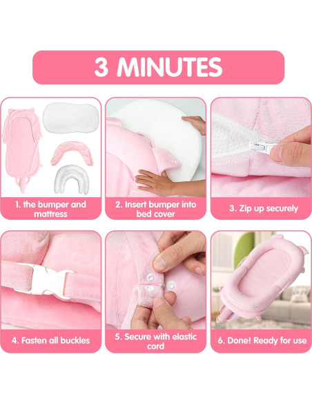 Cojín 3 en 1 para Bebé Rosa - Alfombra y Soporte Sentado Cojín 3 en 1 para Bebé Rosa - Alfombra y Soporte Sentado