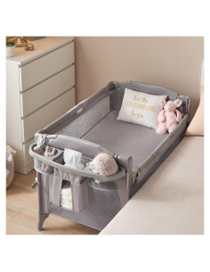 Cuna Lateral 4 en 1 BEKA Gris - Cuna, Parque y Mesa de Cambio