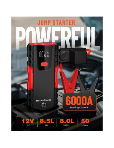 Arrancador de Batería de Coche NEVERLAND N4 - 6000A Portátil