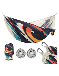 Hamaca de Camping Búho Grande Cian Oscuro 289.5x137.7cm 150kg