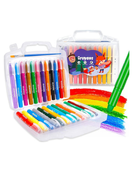 Crayones Jumbo APOGO 24 Colores No Tóxicos Lavables