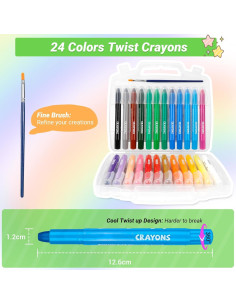 Crayones Jumbo APOGO 24 Colores No Tóxicos Lavables 2