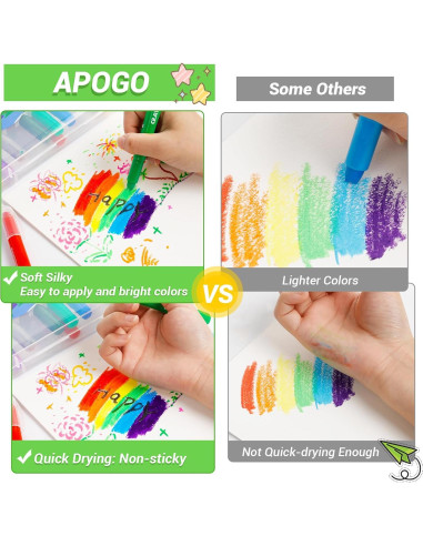 Crayones Jumbo APOGO 24 Colores No Tóxicos Lavables