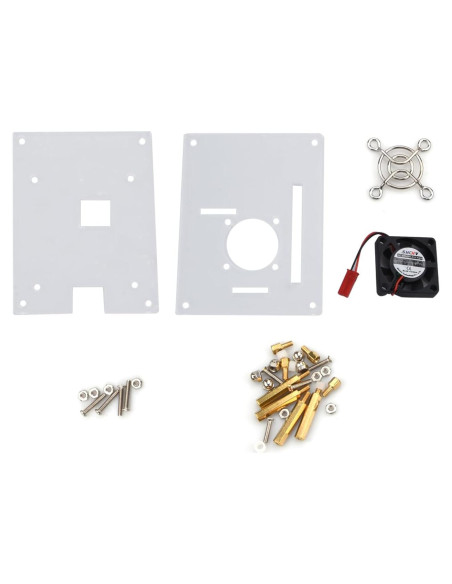 Caja Acrílica con Ventilador de Enfriamiento ZEZEFUFU para Raspberry Pi