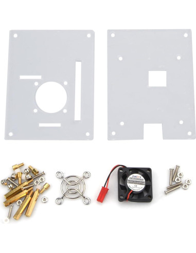 Caja Acrílica con Ventilador de Enfriamiento ZEZEFUFU para Raspberry Pi