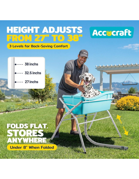 Bañera Elevada Plegable para Perros ACCUCRAFT 3 Niveles