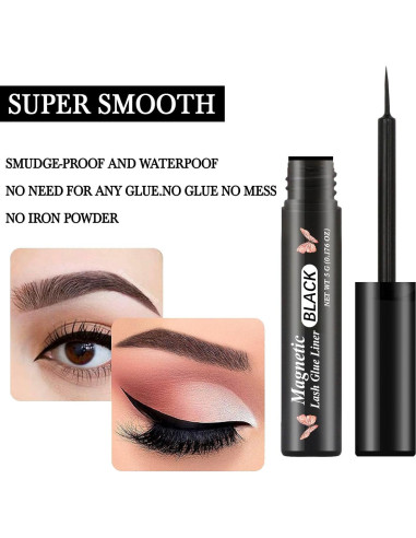 Delineador Magnético HSKIE 3 Tubos - Sujeción Fuerte, Negro