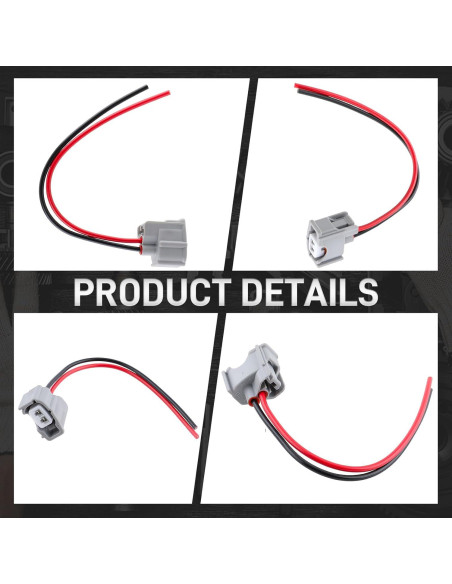 Conector de Inyector de Combustible CARBBIA 4 Pcs Compatible Toyota
