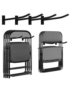 Estante de Almacenamiento para Sillas Plegables MEIPEIQIZHI Negro