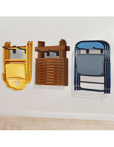 Estante de Almacenamiento para Sillas Plegables MEIPEIQIZHI Negro