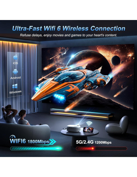 Proyector Portátil Agreago N1 HD 1080P 15000 Lúmenes WiFi 5G