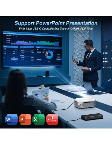 Proyector Portátil Agreago N1 HD 1080P 15000 Lúmenes WiFi 5G